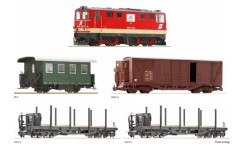 Roco 5550001 - H0e - 5-tlg. Zugset Diesellok BR 2095 mit Güter-, Personenwagen, ÖBB, Ep. V - DC-Sound